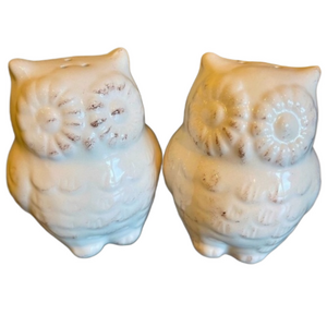 Vintage White Owls Ceramic Salt &
Pepper Shakers